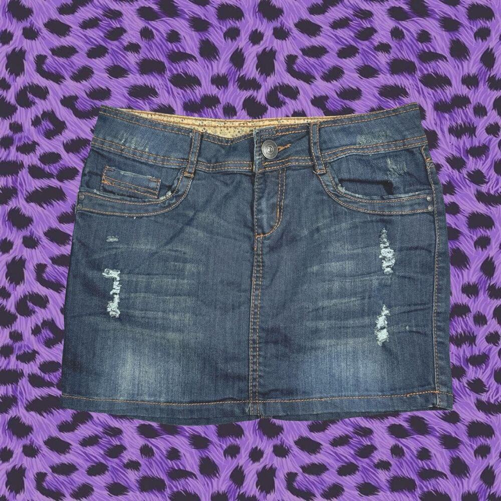 Denim mini skirt jeans 1990s